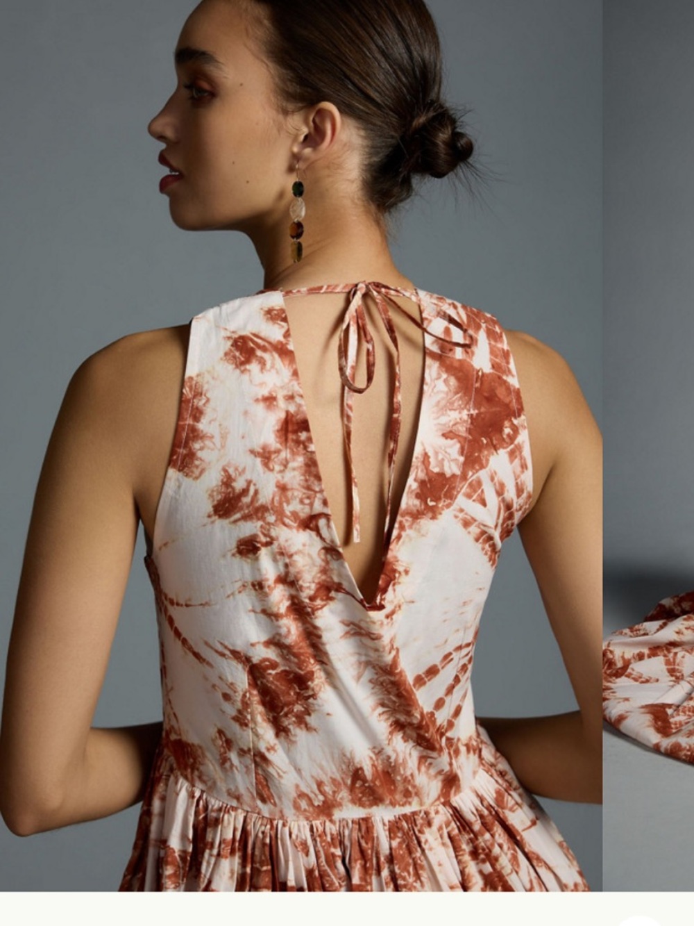 NWT Anthropologie S/W/F V-neck Maxi Shibori Tie Dye Resort Cutout Dress S $409 - Picture 4 of 8